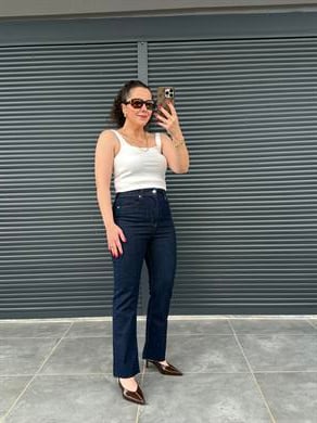 Premium Kesik Paça Boy Fit Jean Lacivert