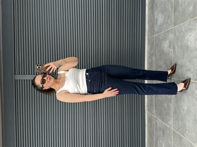 Premium Kesik Paça Boy Fit Jean Lacivert