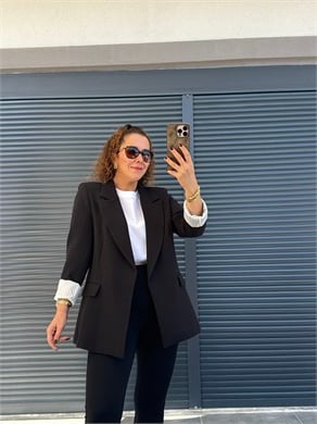 Premium Kolu Katlamalı Blazer Ceket