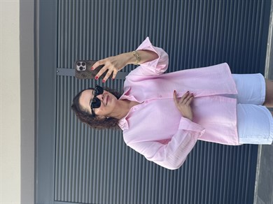 Premium Müslin Keten Gömlek Pembe