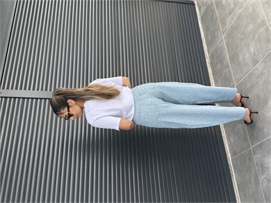 Premium Pullu Balon Jean Açık Mavi