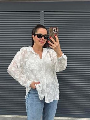 Premium Püskül Detaylı Gömlek Beyaz