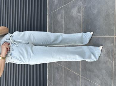 Premium Tensel Denim Bluz Pantolon Takım Buz Mavi