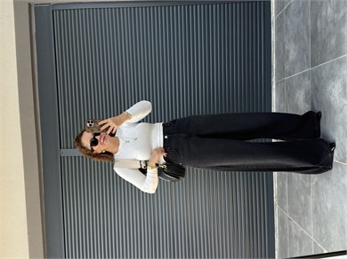 Premium Yumuşak Dokulu Denim Palazzo Antrasit