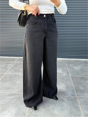 Premium Yumuşak Dokulu Denim Palazzo Antrasit