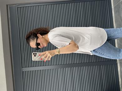 Premium V Yaka Salaş T-shirt Taş