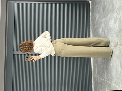 Premium Yumuşak Doku Denim Palazzo Haki
