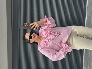 Premium Zr Fırfırlı Bluz Pembe
