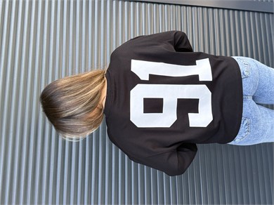 Siyah Rakam Baskılı İnce Sweatshirt