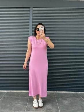 Vatkalı Modal Basic Elbise Pembe