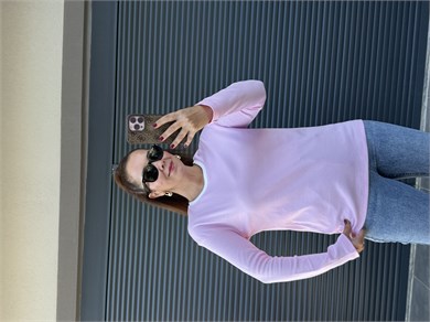 Yakası Garnili Basic Bluz Pembe