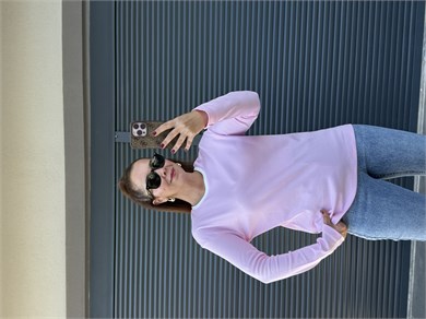 Yakası Garnili Basic Bluz Pembe