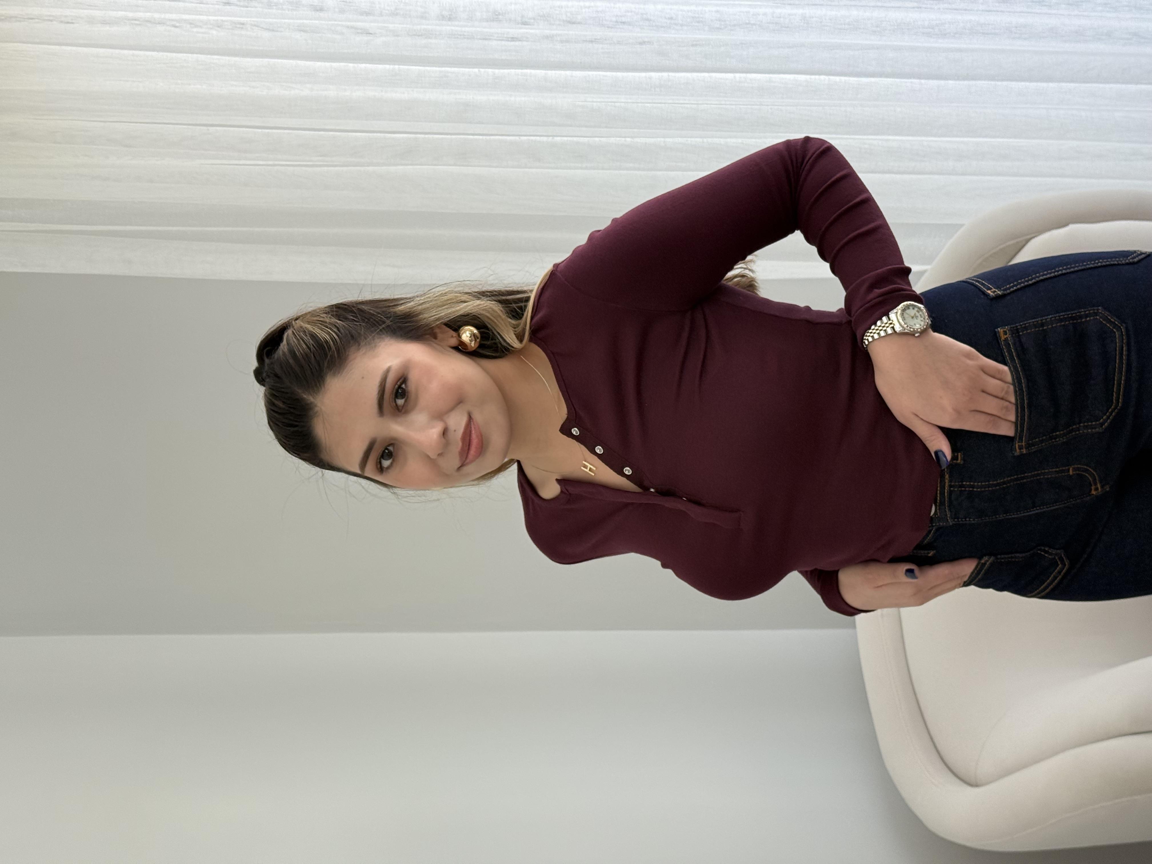 Dilvin Uzun Kollu Çıt Çıt Düğmeli Bluz Bordo