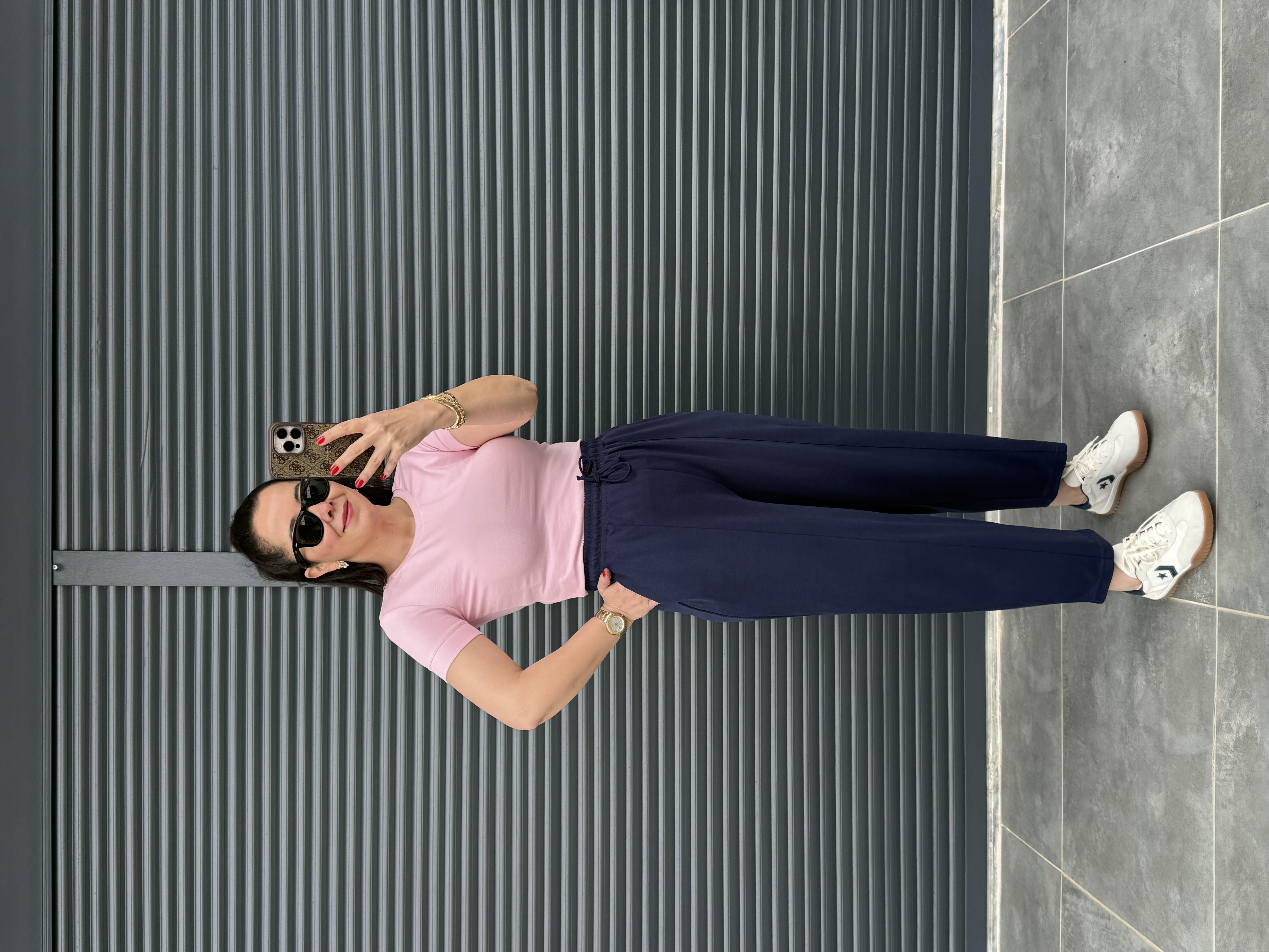 İnce Modal Kumaş Şalvar Pantolon Lacivert