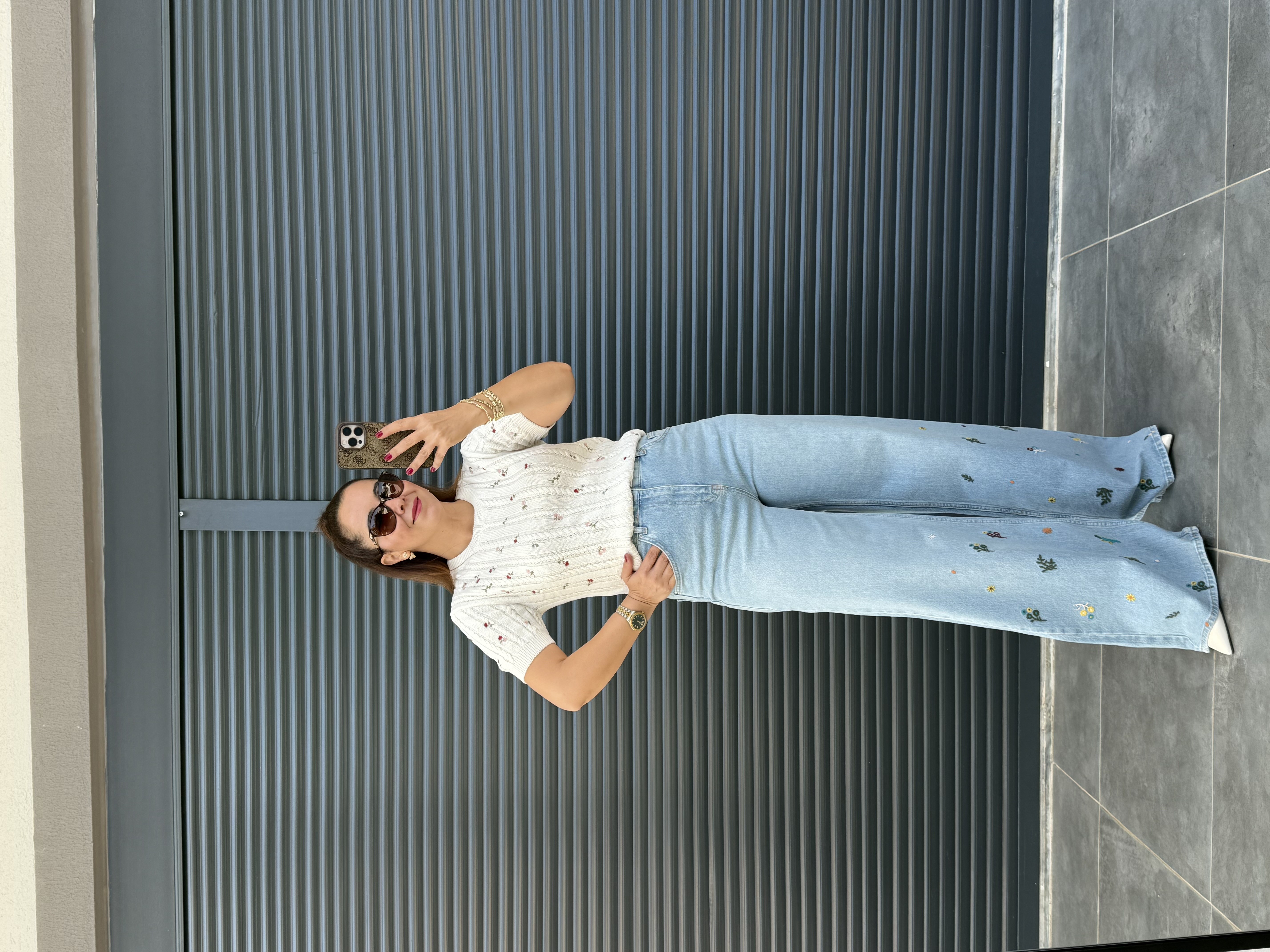 Karol Çiçek Nakışlı Palazzo Jean