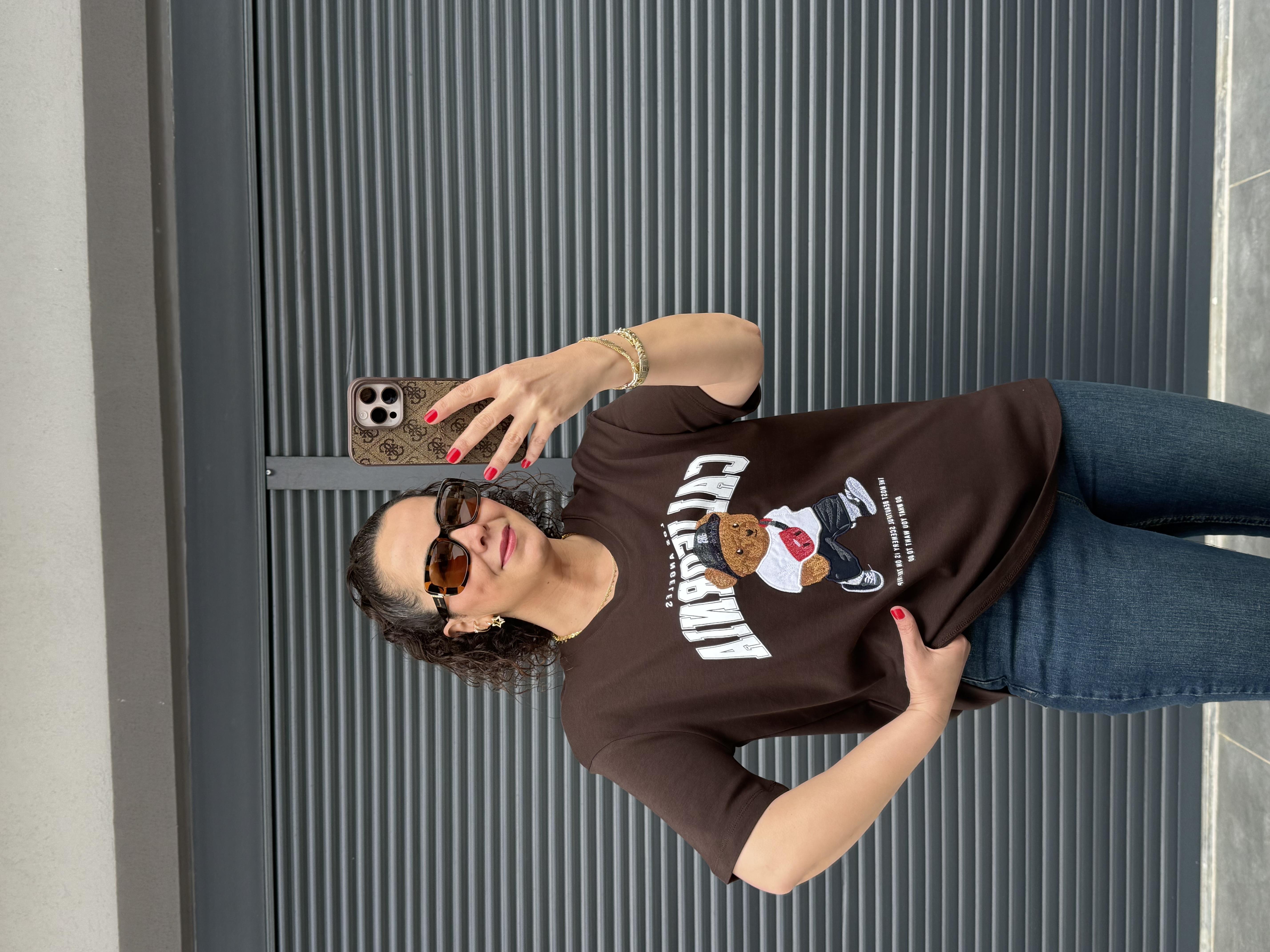 Tedy California T-Shirt Acı Kahve
