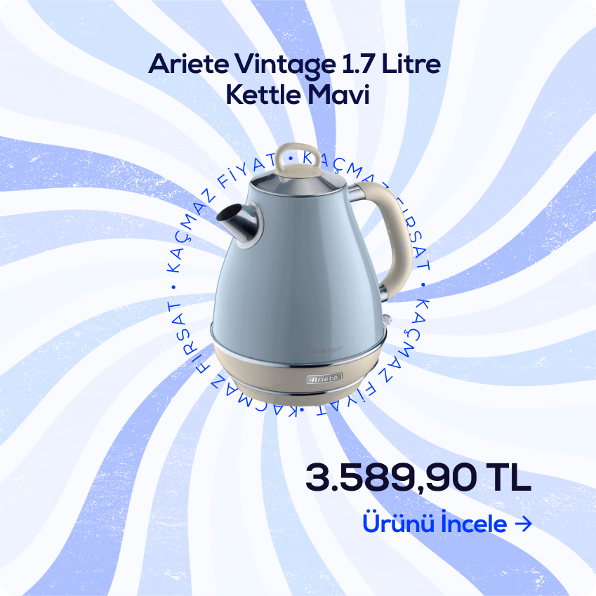 Ariete Vintage 1.7 Litre Kettle Mavi