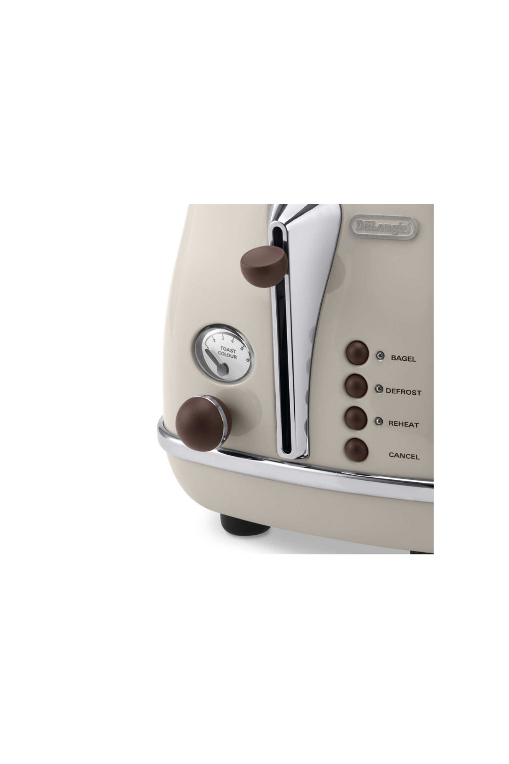 Grille-Pain De'Longhi Icona Vintage - 2 Fentes - Crème - Design Rétro