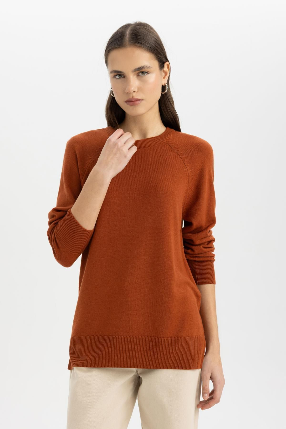 DEFACTO KADIN I6913AZ Pullover Turuncu24KBTK000427-0123DEFACTO
