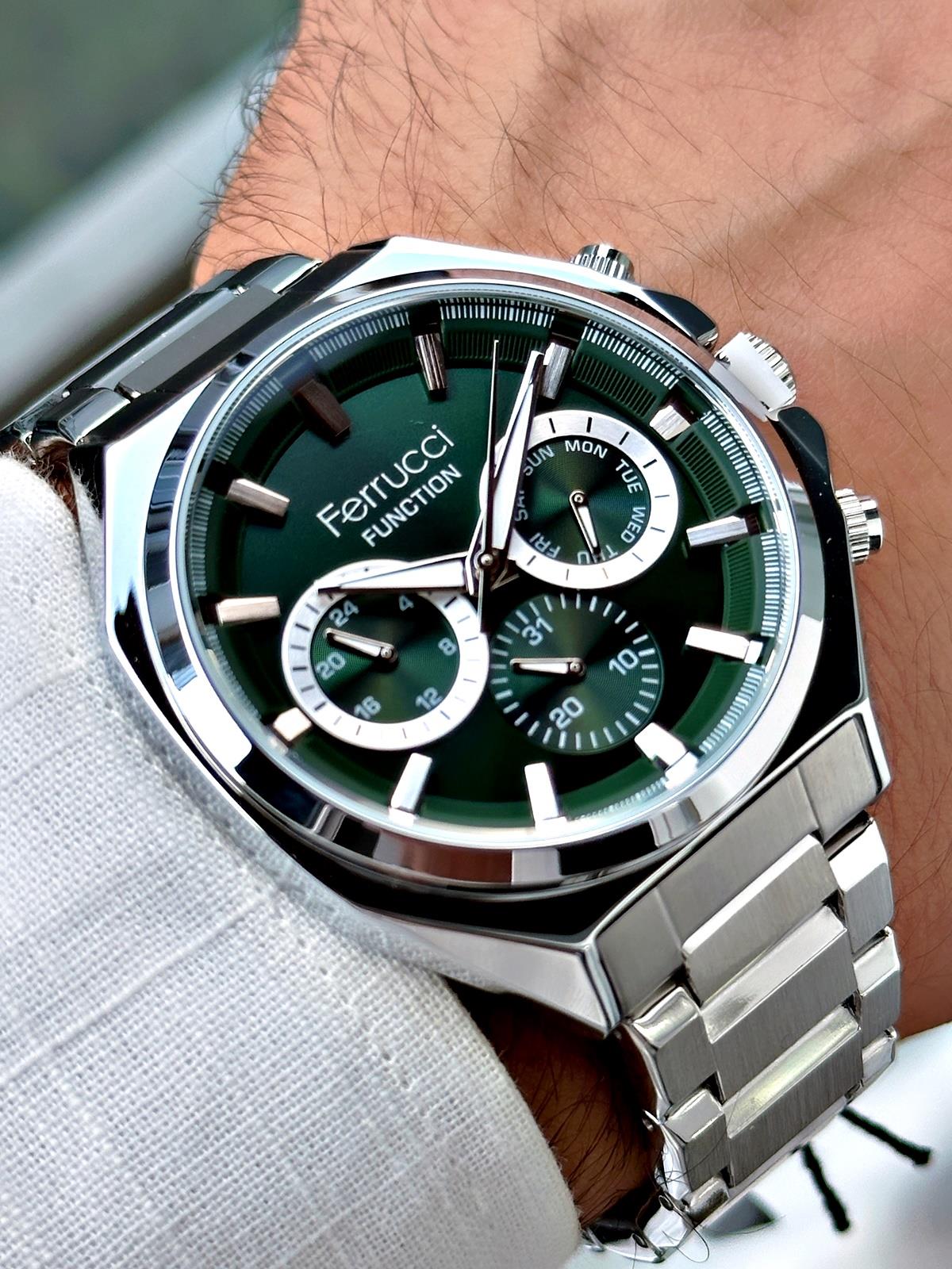 Ferrucci Gümüş Renk Çelik Kordon Erkek Kol Saati 03319DYK03319FM36-Ferrucci