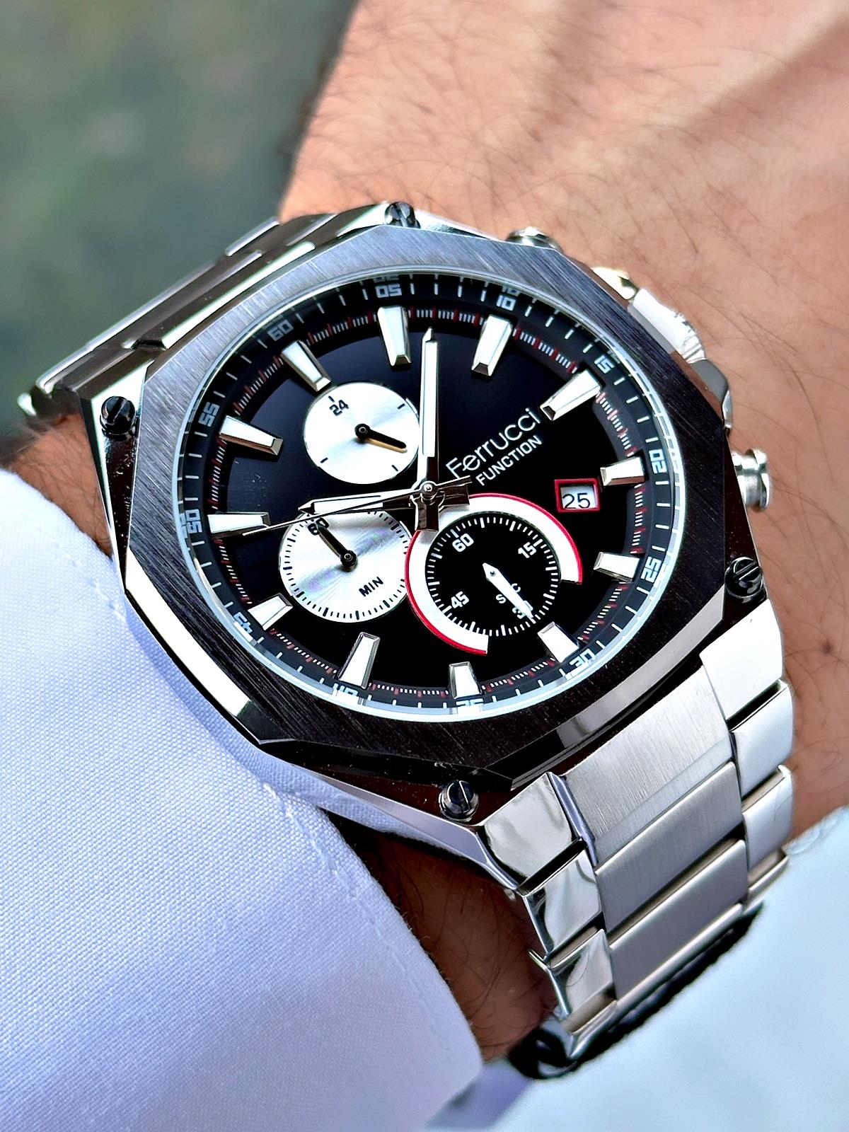 Ferrucci Gümüş Renk Çelik Kordon Erkek Kol Saati 13906.01DYKUAK000645-Ferrucci