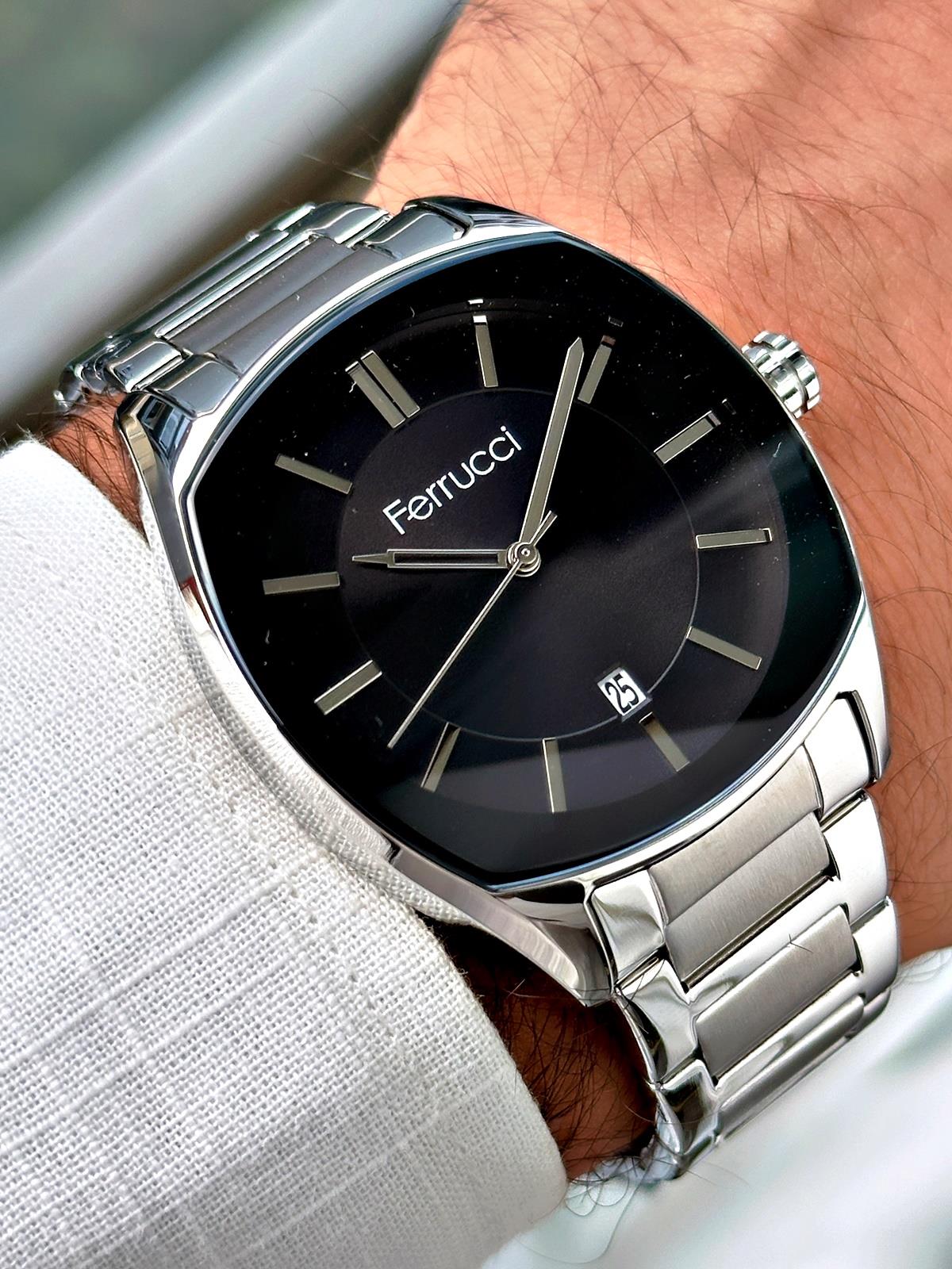Ferrucci Gümüş Renk Çelik Kordon Erkek Kol Saati 033762DYK3376M0364-Ferrucci