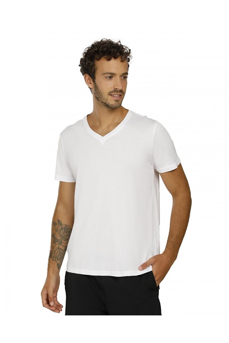 LUMBERJACK ERKEK 2M CT106 BASIC V NECK T-SHIRT 2FX KKOL T-SH AS0076187022YAS0076187-BEYAZLumberjack
