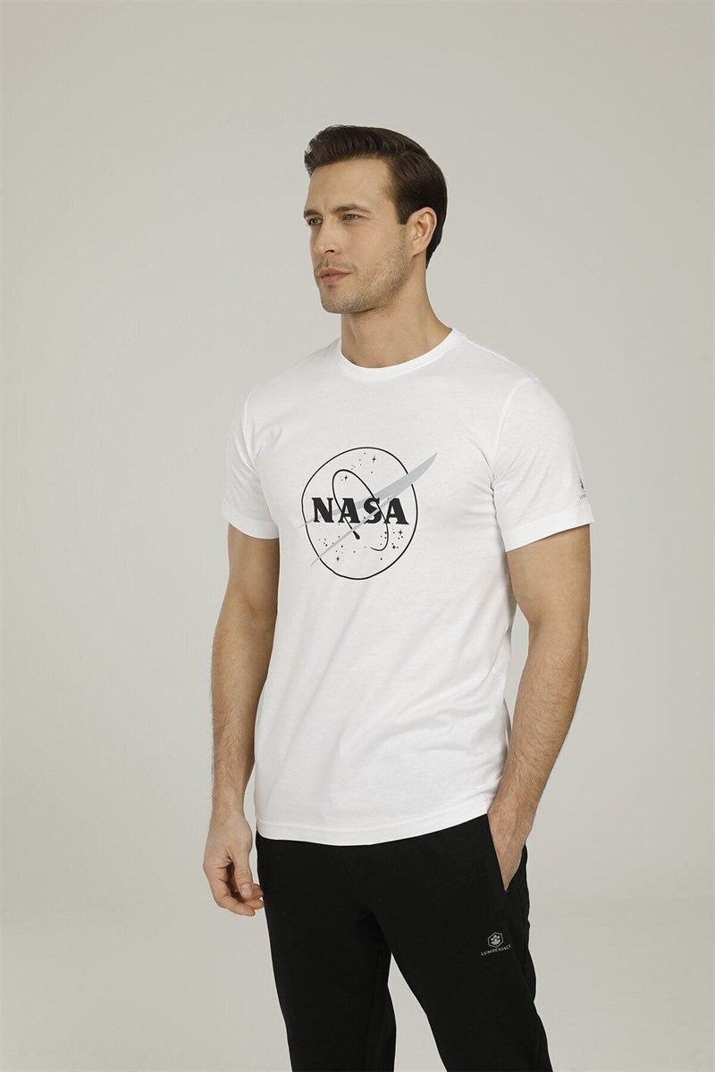 LUMBERJACK ERKEK 2M SN706 NASA EARTH T-SHIRT 2FX KKOL T-SH AS0084351022YAS0084351-BEYAZLumberjack
