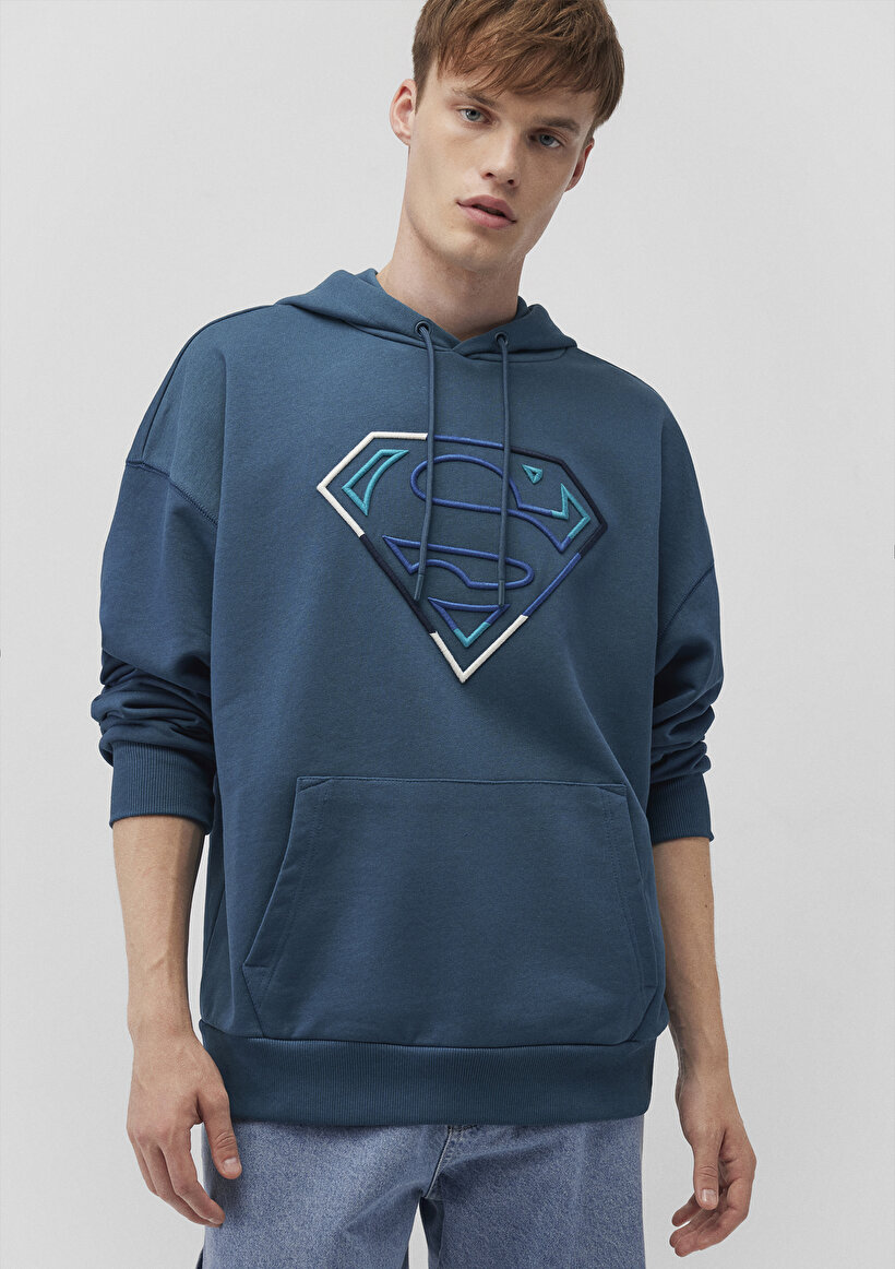 Mavi Erkek Superman Kapüşonlu Sweatshirt M0S10189 Petrol Mavi24KUM0S10189-598MAVİ