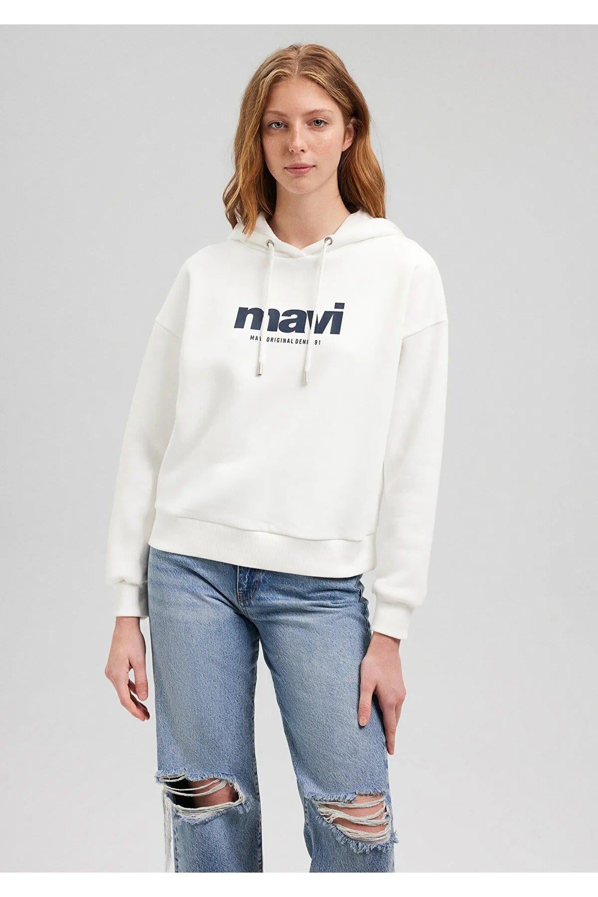 mavi kadın kapüşonlu sweatshirt m16883423KETK000018-250250MAVİ