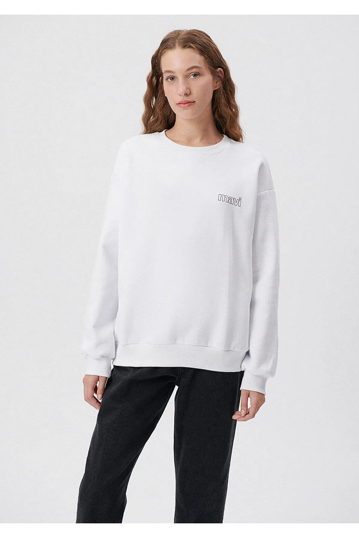 mavi kadın uzun kollu sweatshirt m161165624YM1611656U-05MAVİ