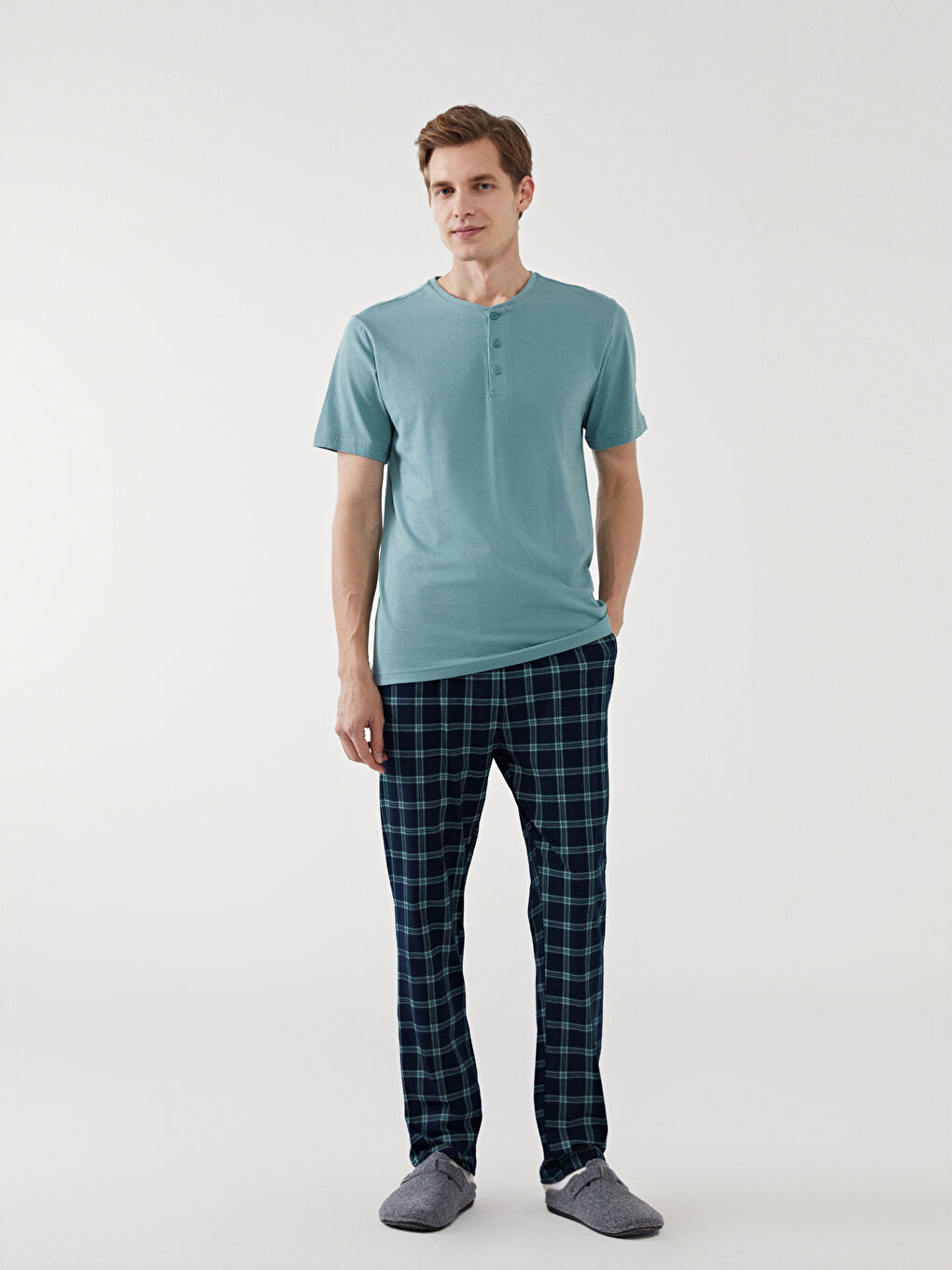 Yeşil Standart Kalıp Erkek Pijama Takımı25S55512Q8BU-S55512Q8-YeşilLCW