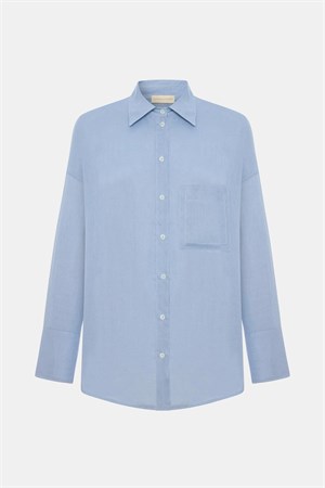 Alice Baby Blue %100 Keten Gömlek