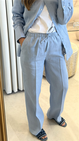 Alice Tiffany Blue %100 Keten Pantolon