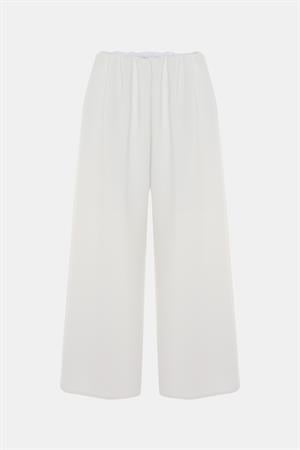 Beyaz Neopren  Bol Pantolon