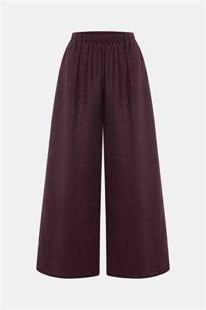 Bianca Bordo %100 Keten Pantolon