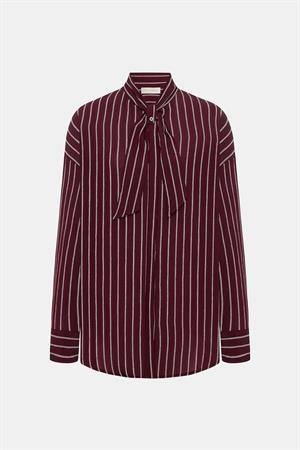 Bordo Çizgili Gömlek