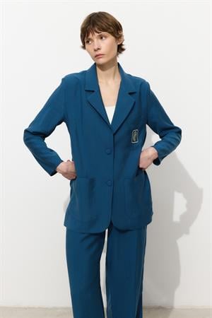 İndigo Tencel Ceket