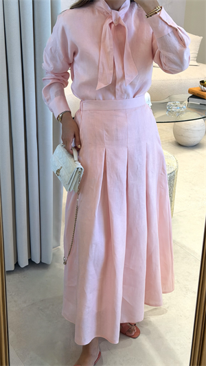 Marvy Pink %100 Keten Etek