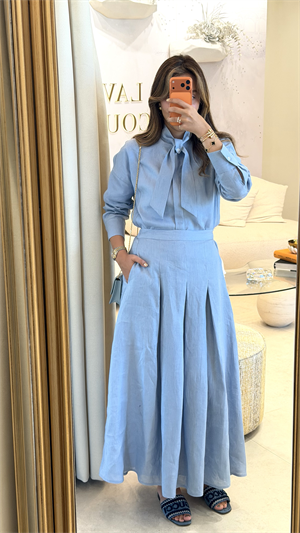 Marvy Tiffany Blue %100 Keten Etek