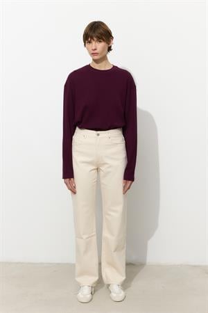 Yüksek Bel Krem Palazzo Jean