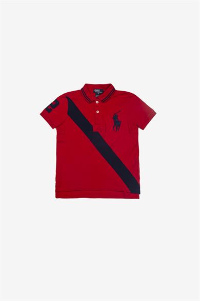 Klasik Polo Yakalı T-Shirt Kırmızı Renk 6Yas Beden