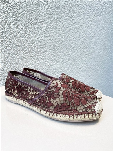 Valentino Lacy Kahverengi Hasır Tabanlı Espadril