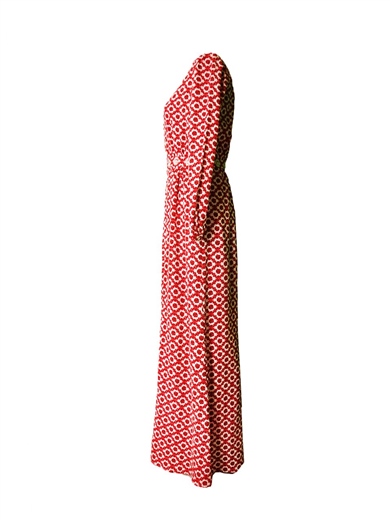 Maksi Swarovski Taş Detaylı İpek Elbise