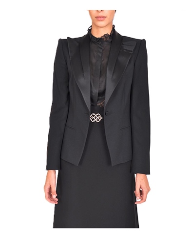 Saten Detaylı Krep Blazer