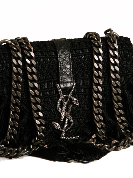 Saint Laurent Monogram Baby Chain Serpent Crochet Crossbody Bag