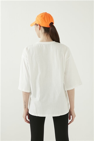 Basic Pamuklu T-shirt Beyaz