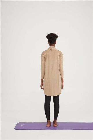 Wrapper Süet Şallı Tunik Camel
