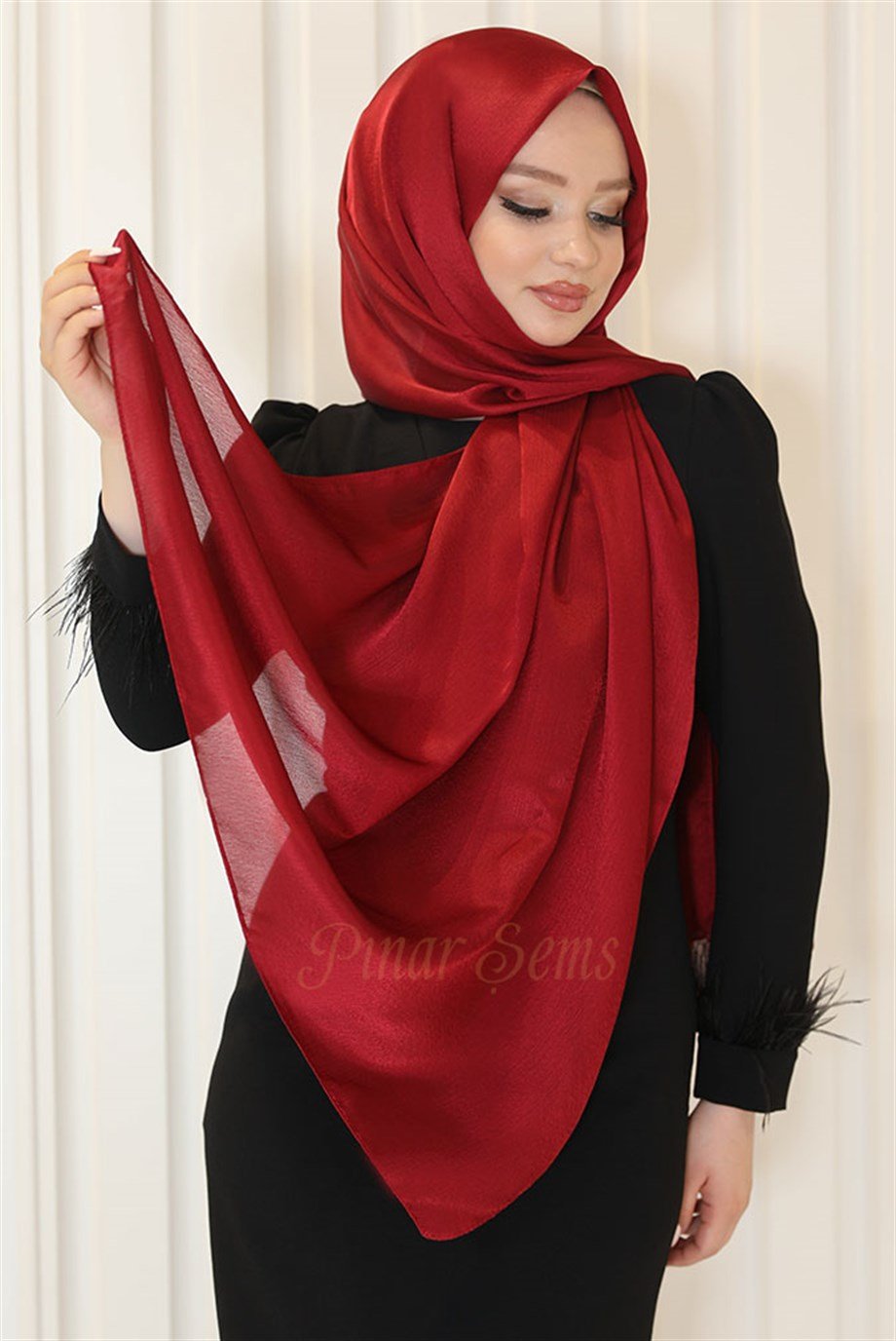 Pınar Şems Abiyem Şal Bordo