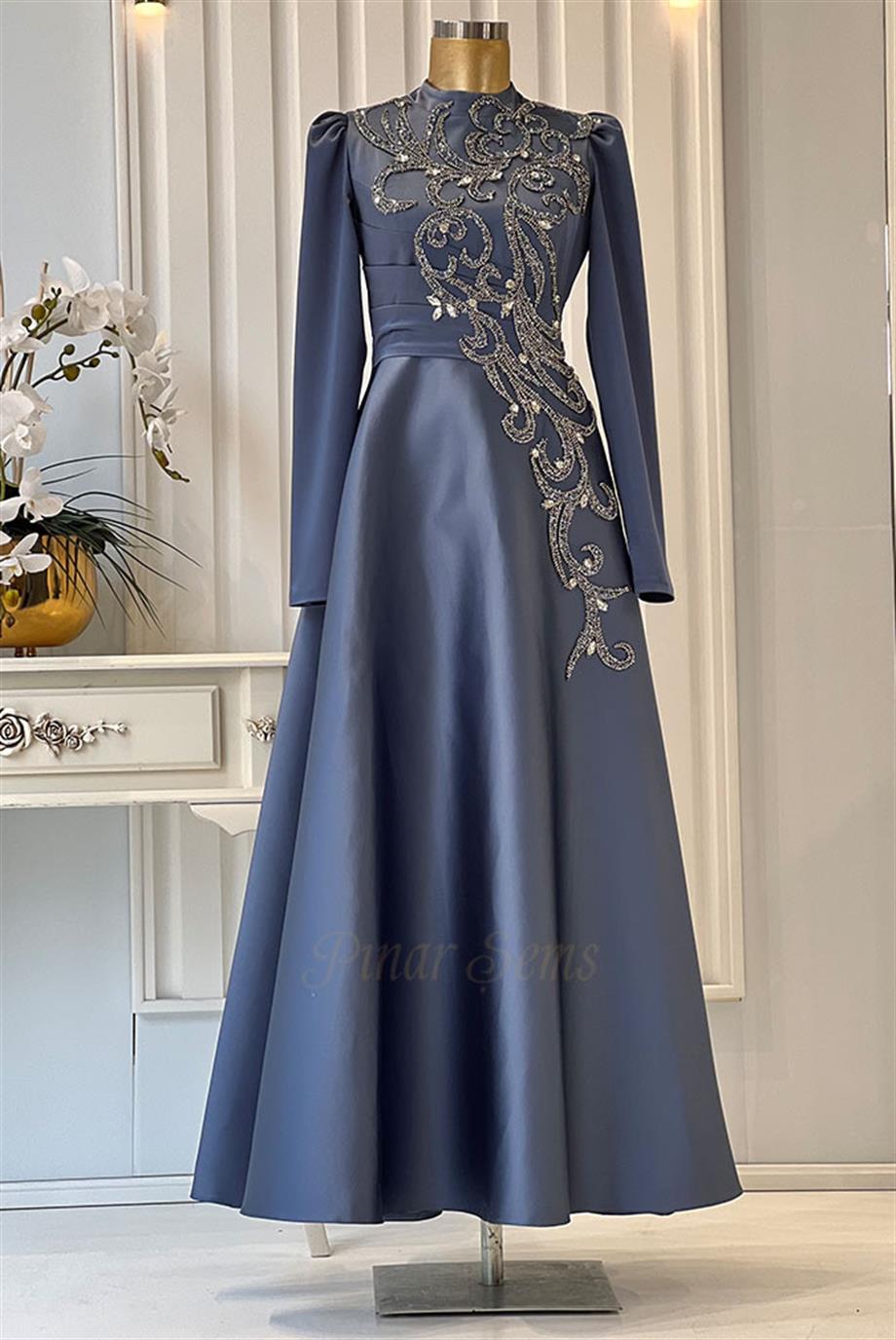 Pınar Şems Elisa Abiye İndigo